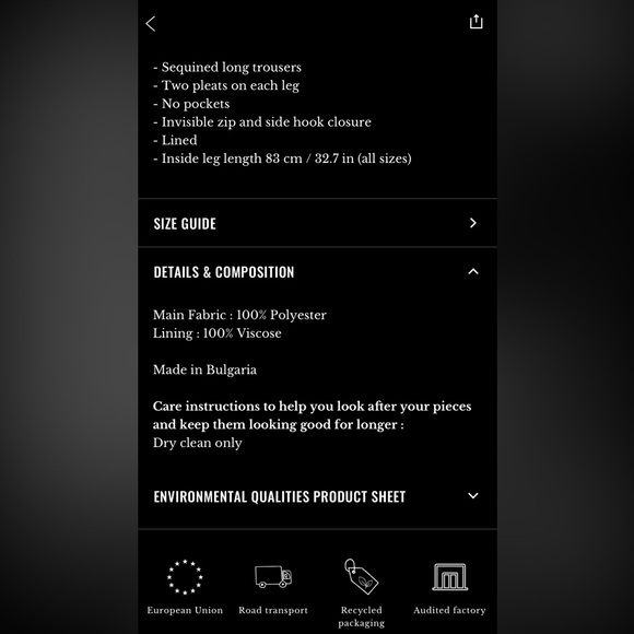 Sezane AURELIN trousers gold sequin long inseam festivals party pants nye - Picture 5 of 5